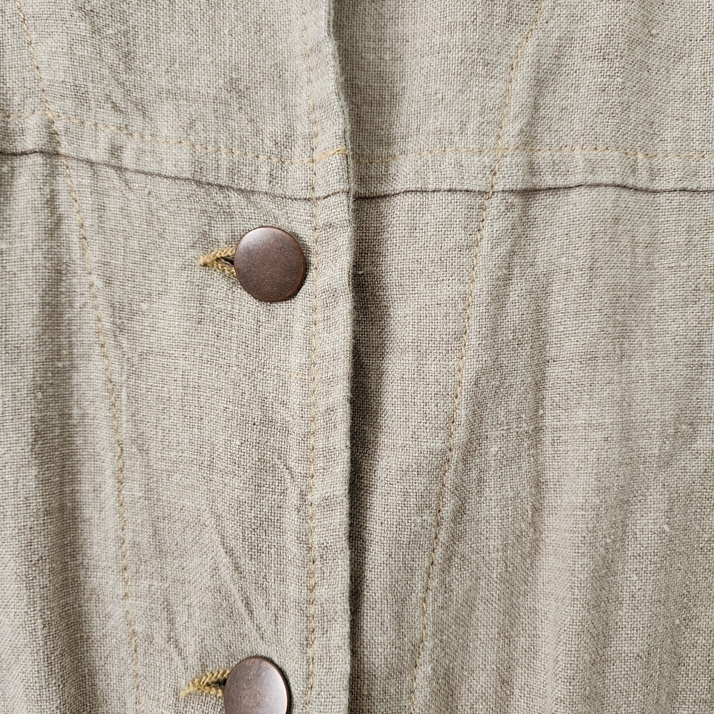 Sundance Button Front Linen Jacket Size P (Small) - image 5